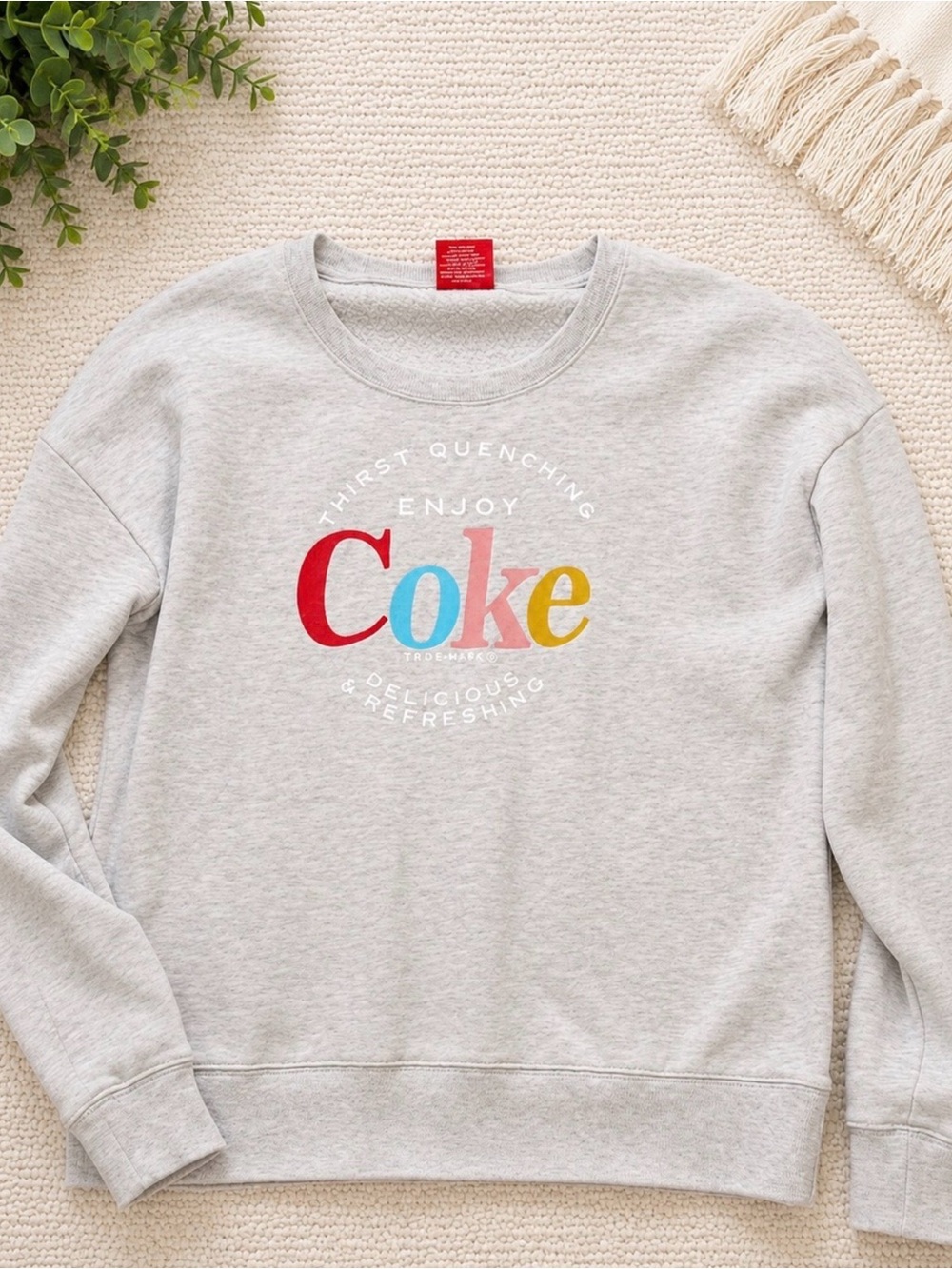 Coca Cola Retro Graphic Crewneck Sweatshirt Large Vintage Coke Pullover